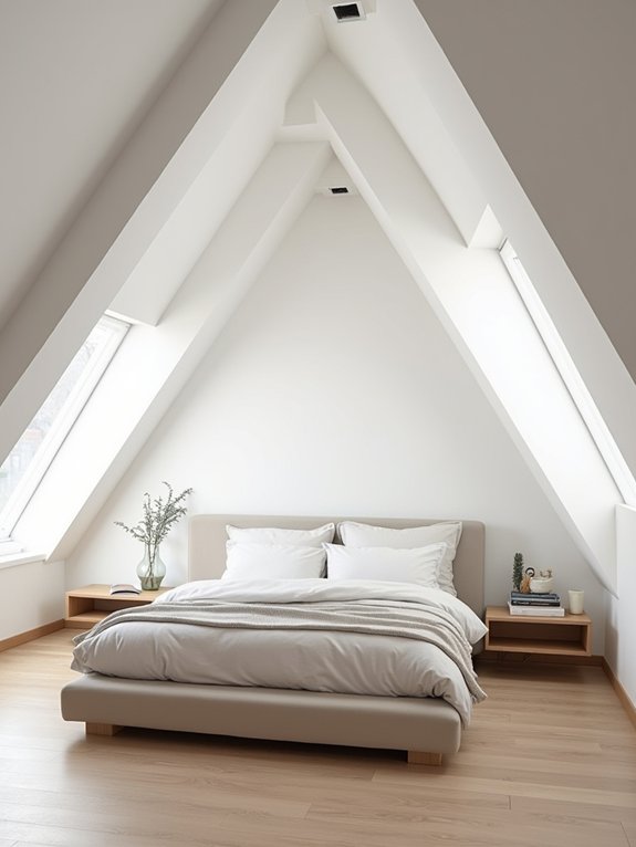 sleek airy attic retreat