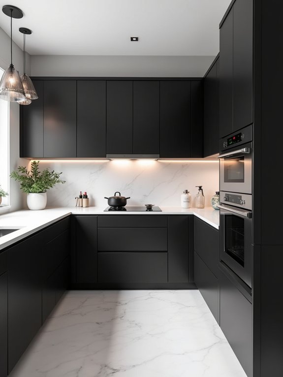 sleek black and white