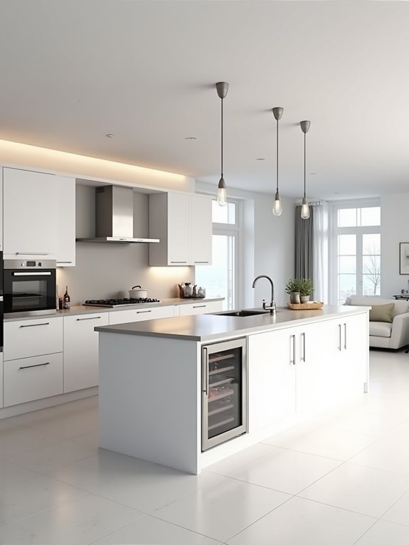 sleek concealed kitchen appliances