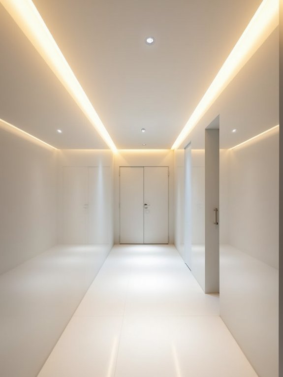 sleek energy efficient hallway lighting