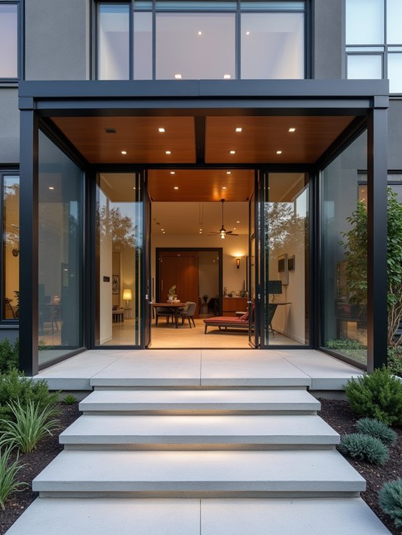 sleek glass entrance designs