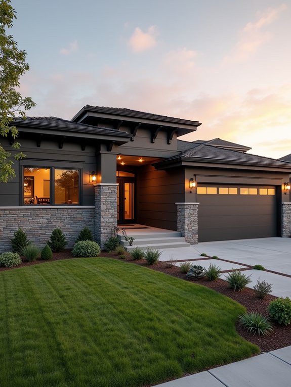 sleek grey prairie homes
