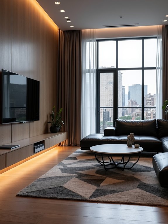 sleek leather furniture arrangements