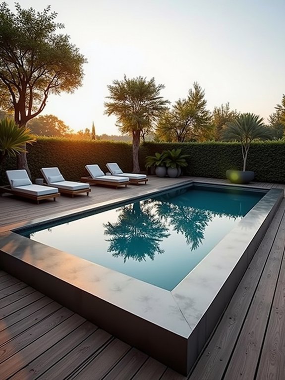 sleek metal clad pool design