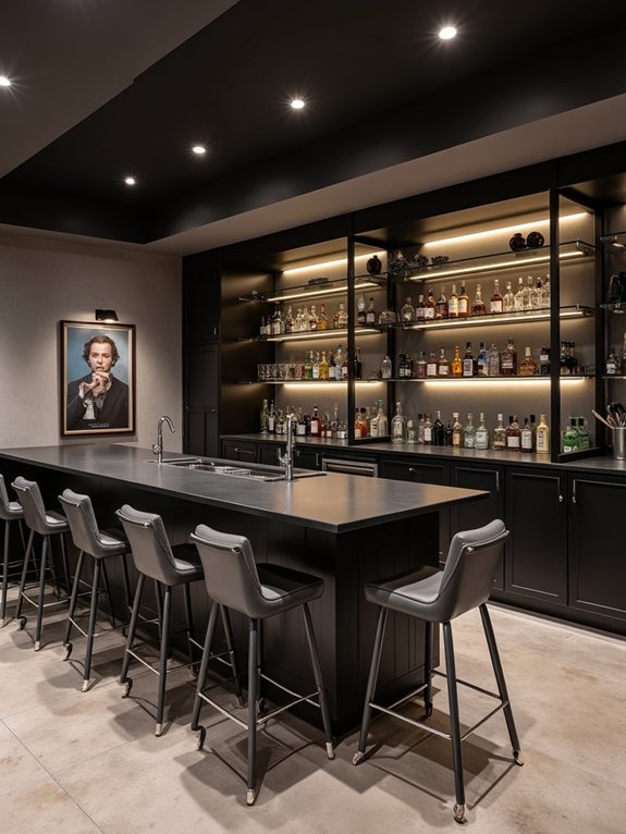 sleek minimalist bar design