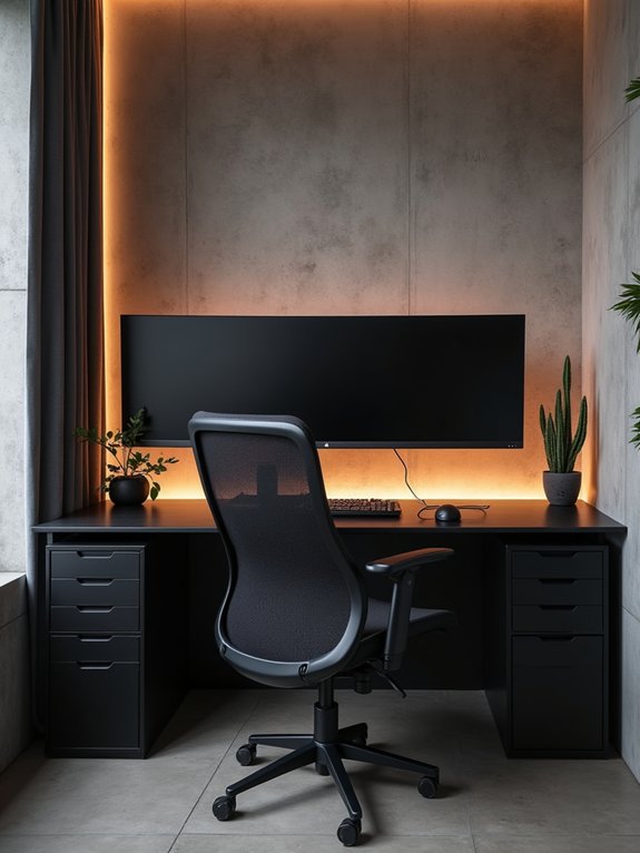 sleek minimalist home office setup