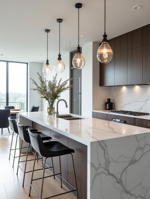 sleek minimalist marble counter