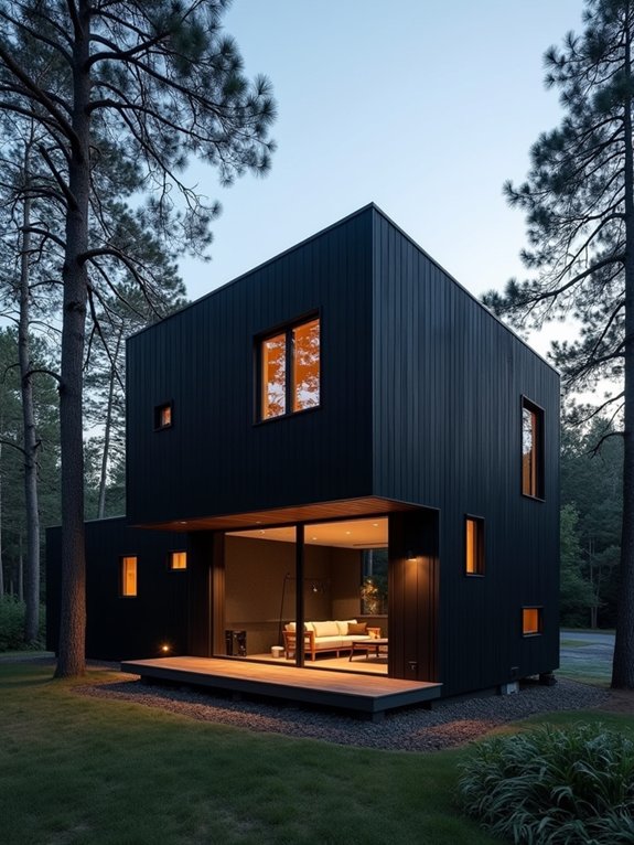 sleek modern black architecture