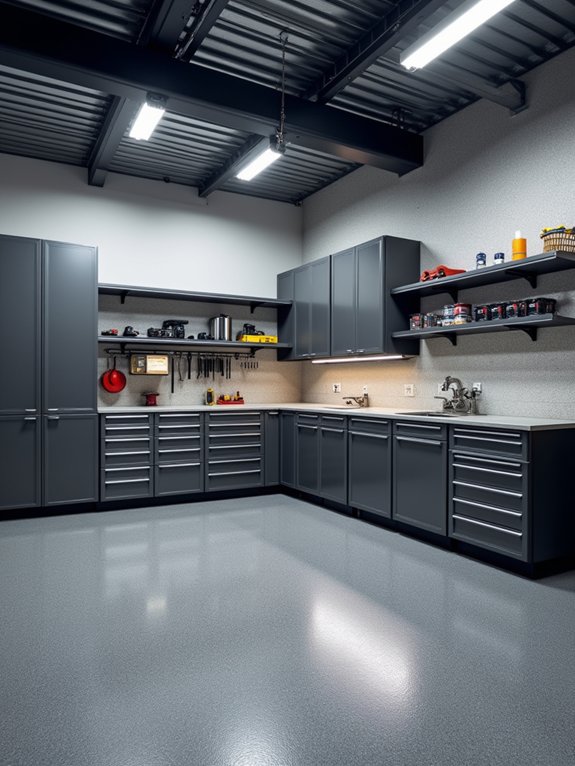 sleek modern garage organization