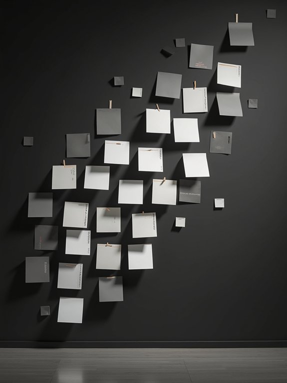 sleek monochrome note arrangement