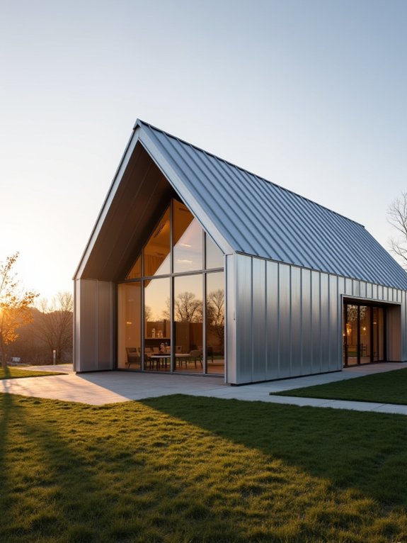 sleek silver metal exterior