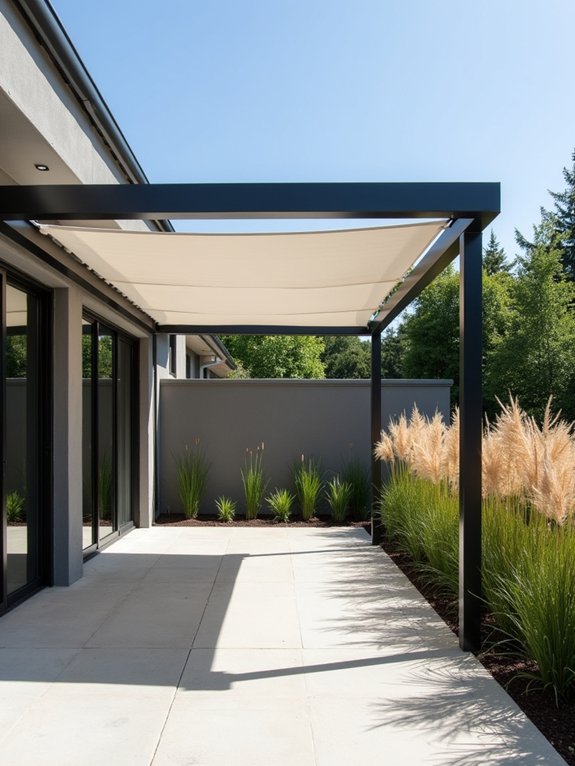 sleek steel canvas canopies