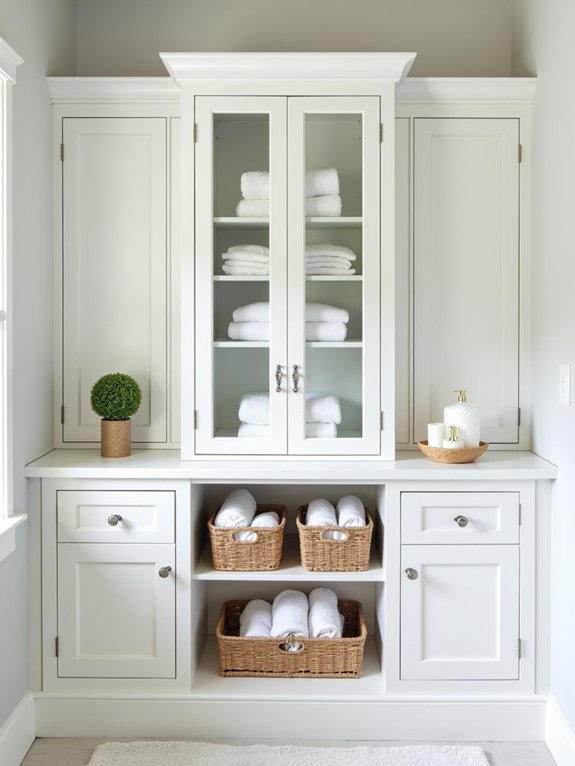 smart bathroom cabinet organization