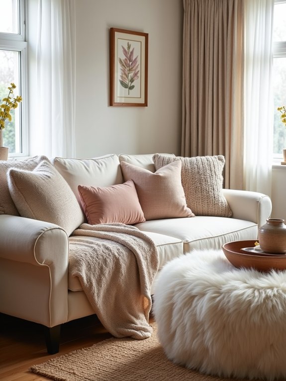 soft textured living room layers