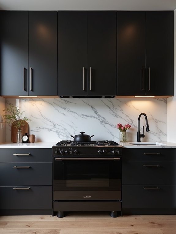 sophisticated black kitchen elegance