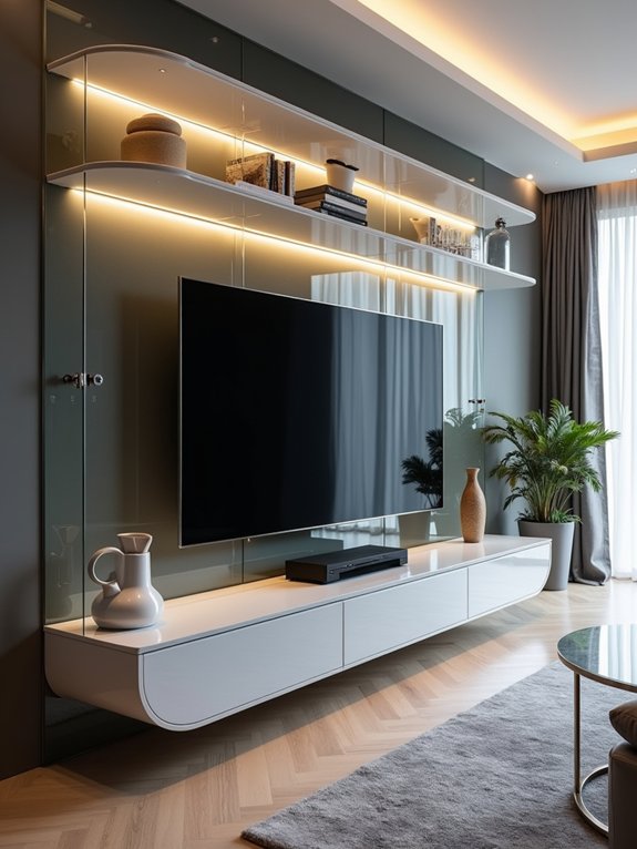 sophisticated curved glass design