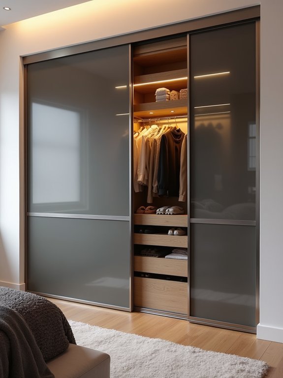 sophisticated glass door wardrobes