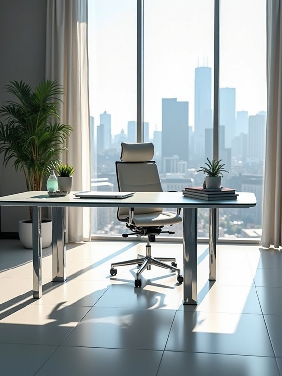 sophisticated glass top desks