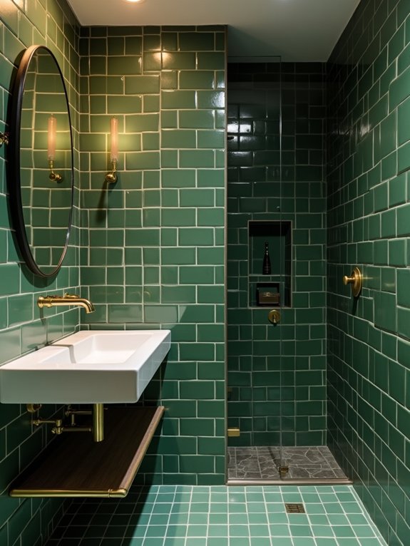 sophisticated green and brass