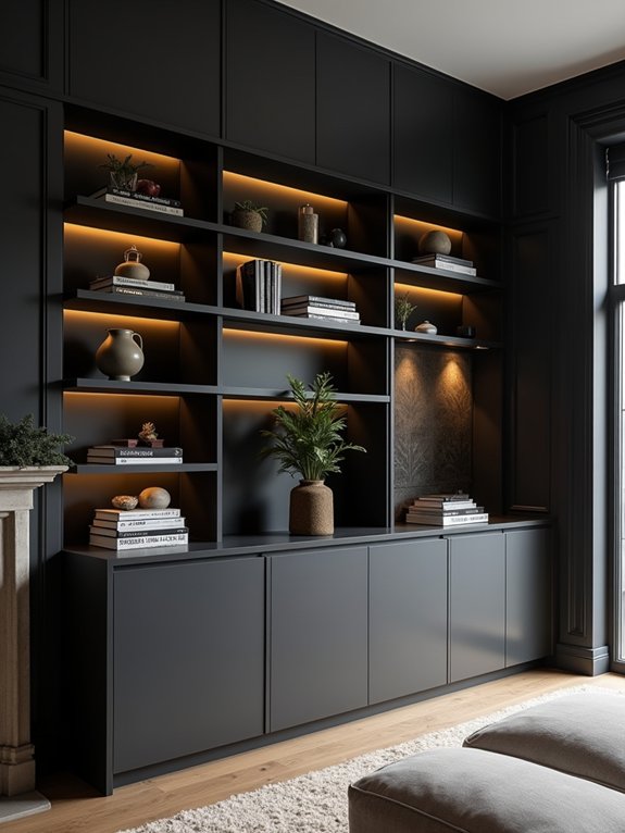 sophisticated storage with contrast