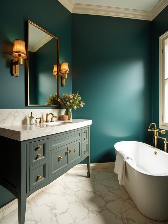sophisticated teal and cream
