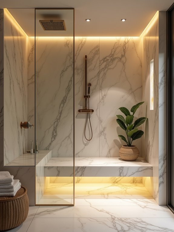 spa inspired steam shower setup