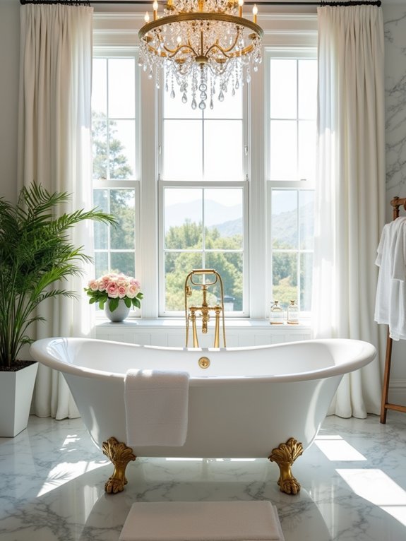 spa like girly bathroom centerpiece
