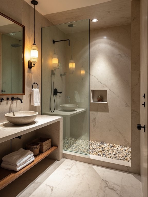 spa like natural stone accents