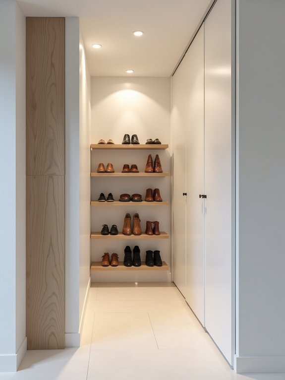 space saving wall shoe racks