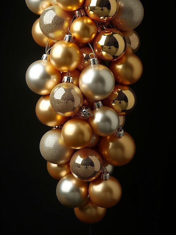 sparkling ornaments clustered beautifully