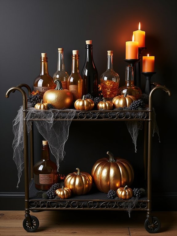 spellbinding halloween bar cart