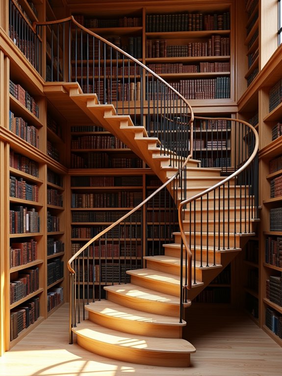 spiral staircase book tower