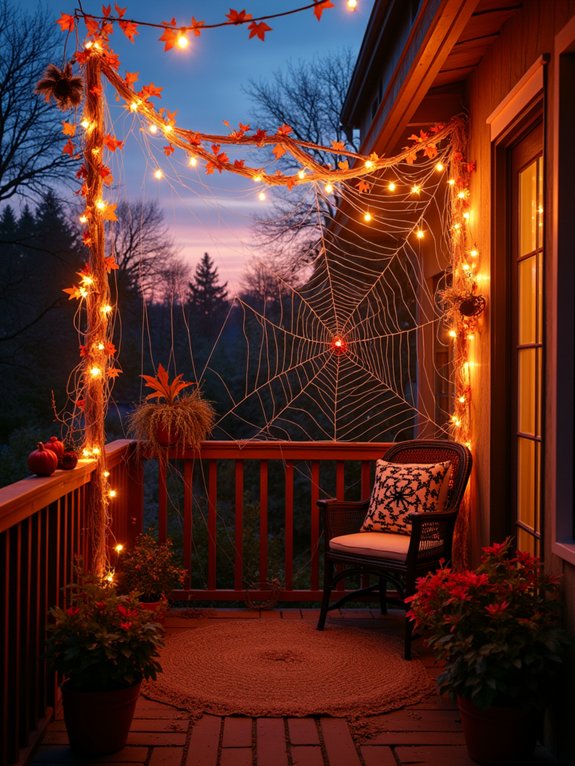spooky balcony spider display