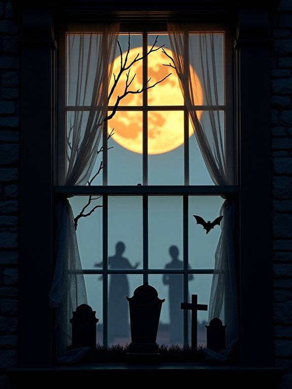 spooky cemetery window clings
