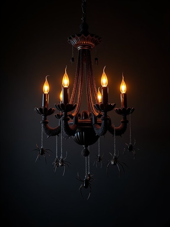 spooky floating spider chandelier
