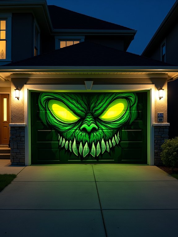 spooky garage door transformation