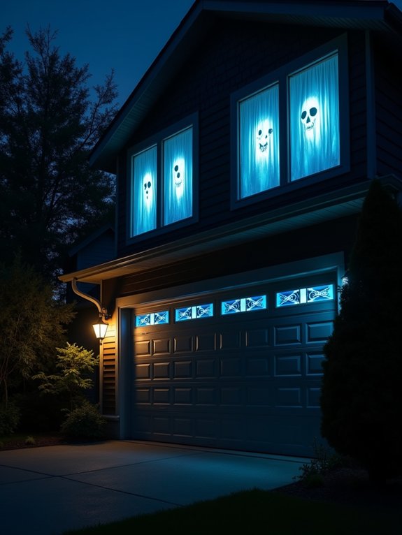 spooky garage window decorations