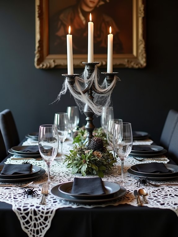 spooky halloween table setting