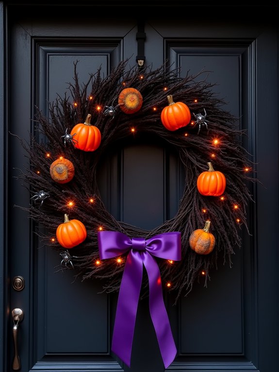 spooky illuminated halloween wreath
