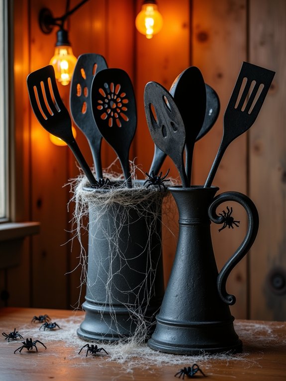 spooky kitchen utensil organization