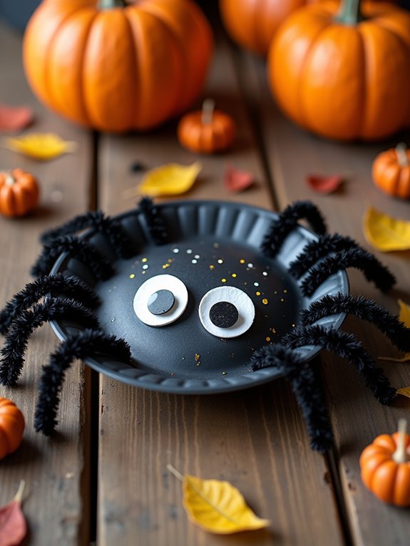 spooky paper plate spider
