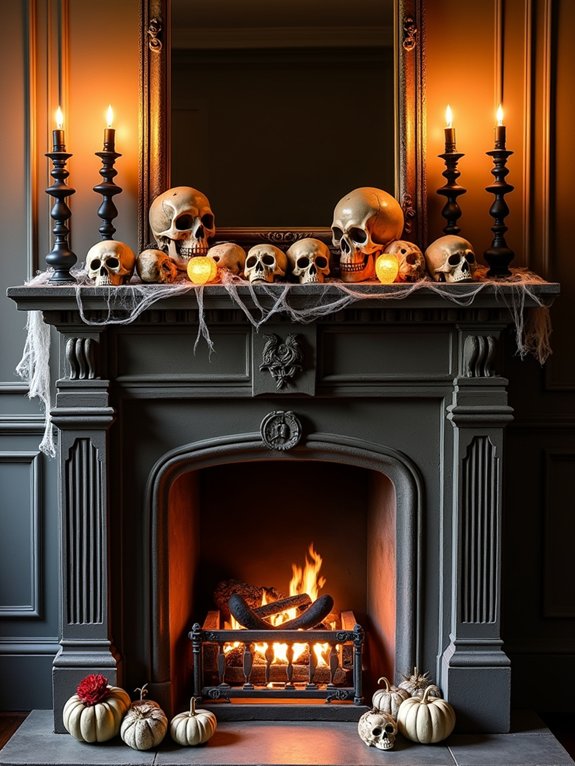 spooky skulls and candles