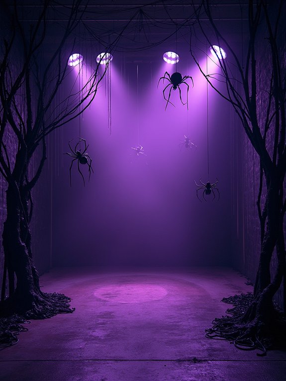 spooky spider themed photo backdrop