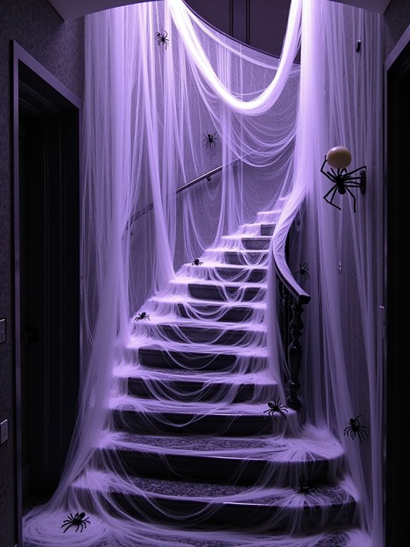 spooky spider web decoration