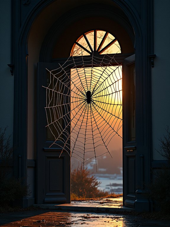 spooky spider web decoration