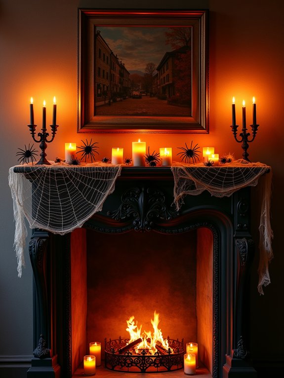 spooky spider web display