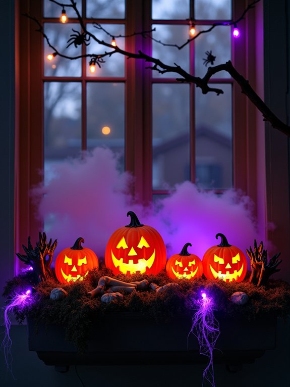 spooky window box display