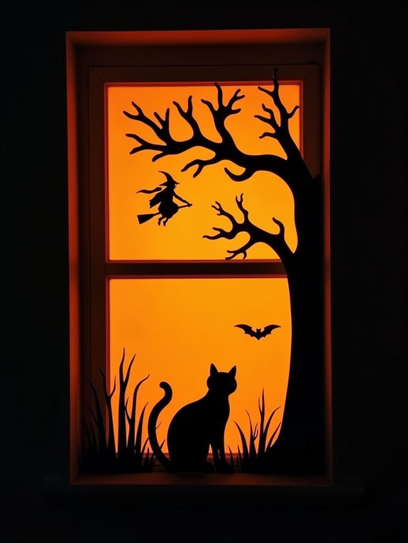 spooky window silhouette displays