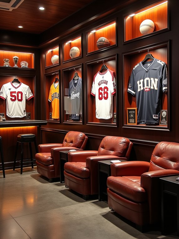 sports memorabilia display space