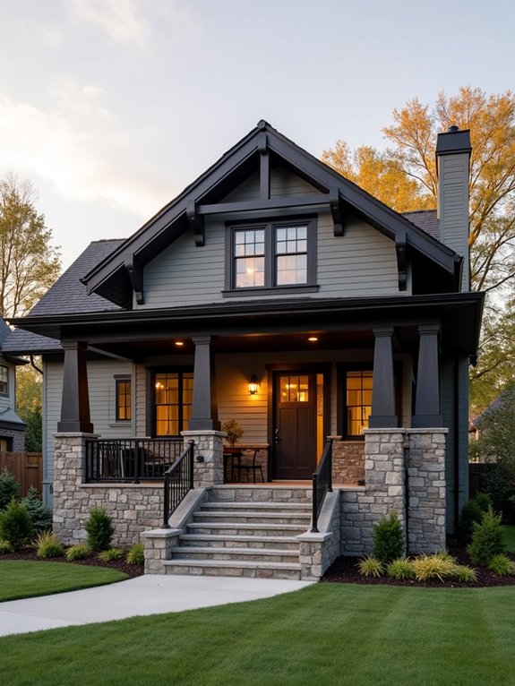 stone and siding combination